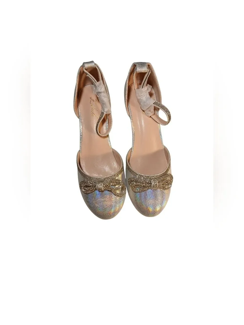 NWT Liheels Holographic Shoes W Rhinestone Size 3